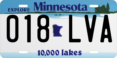MN license plate 018LVA