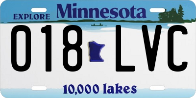 MN license plate 018LVC