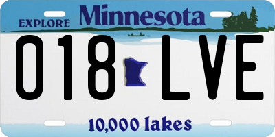 MN license plate 018LVE