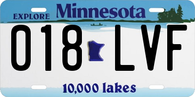MN license plate 018LVF