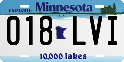 MN license plate 018LVI