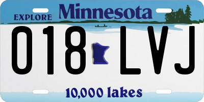 MN license plate 018LVJ