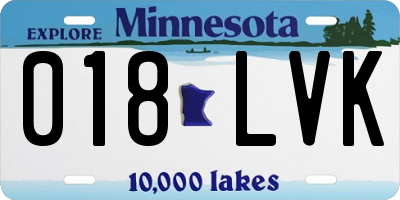 MN license plate 018LVK