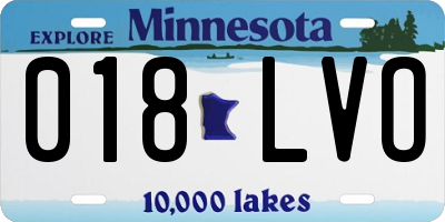 MN license plate 018LVO