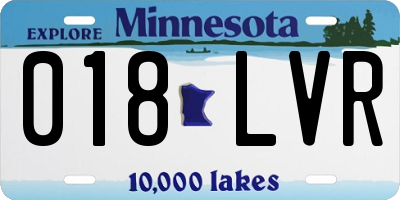 MN license plate 018LVR