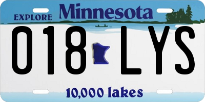 MN license plate 018LYS