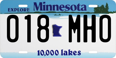 MN license plate 018MHO