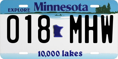 MN license plate 018MHW