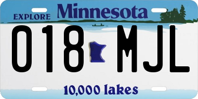 MN license plate 018MJL