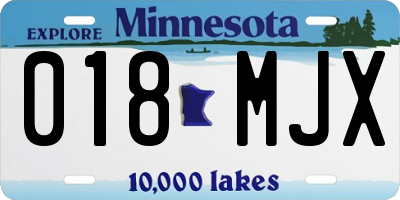 MN license plate 018MJX