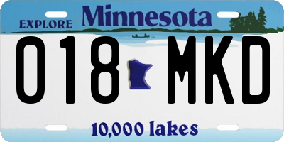 MN license plate 018MKD