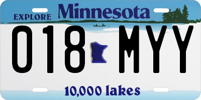 MN license plate 018MYY