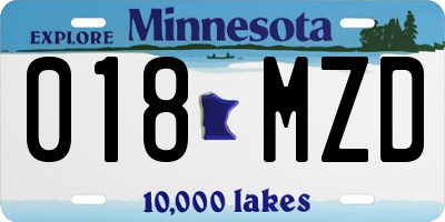 MN license plate 018MZD
