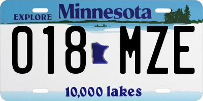 MN license plate 018MZE