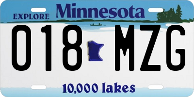 MN license plate 018MZG