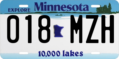 MN license plate 018MZH