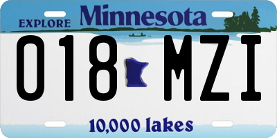 MN license plate 018MZI