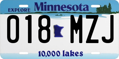 MN license plate 018MZJ