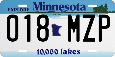 MN license plate 018MZP