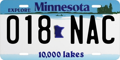 MN license plate 018NAC
