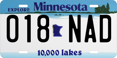 MN license plate 018NAD