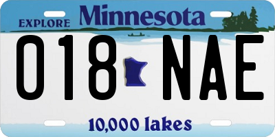 MN license plate 018NAE