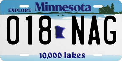 MN license plate 018NAG