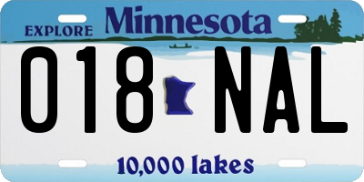 MN license plate 018NAL