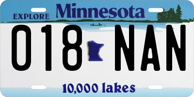 MN license plate 018NAN