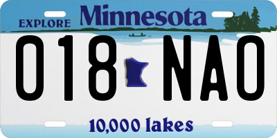 MN license plate 018NAO