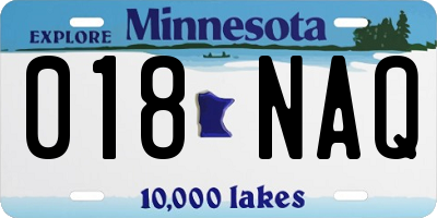 MN license plate 018NAQ