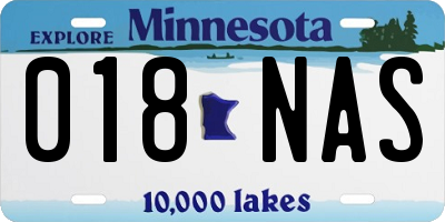 MN license plate 018NAS