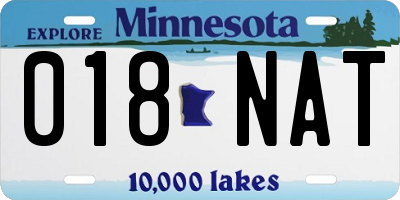 MN license plate 018NAT
