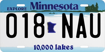 MN license plate 018NAU
