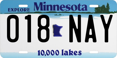 MN license plate 018NAY