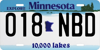 MN license plate 018NBD