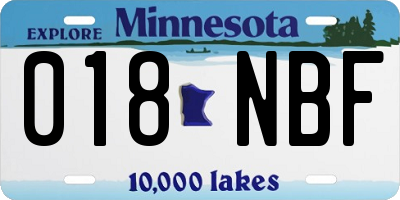 MN license plate 018NBF