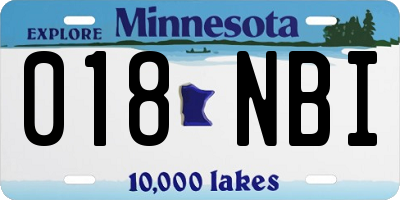MN license plate 018NBI