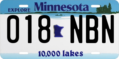 MN license plate 018NBN