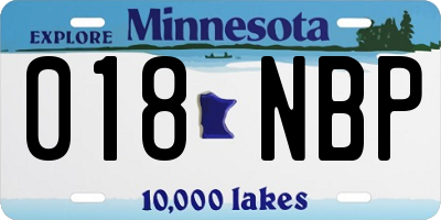 MN license plate 018NBP
