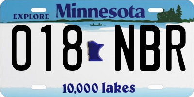 MN license plate 018NBR