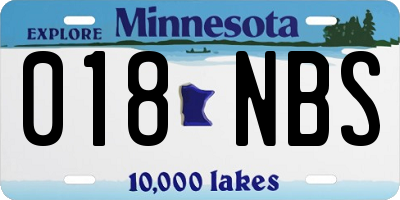 MN license plate 018NBS
