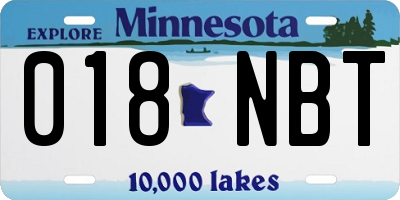 MN license plate 018NBT