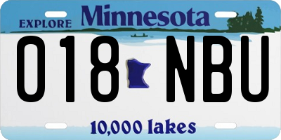 MN license plate 018NBU