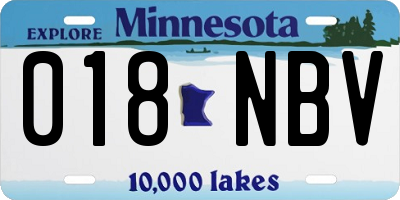 MN license plate 018NBV