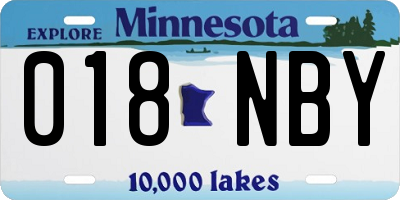 MN license plate 018NBY