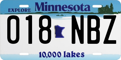 MN license plate 018NBZ