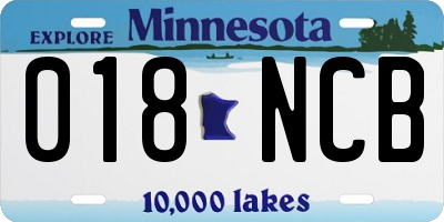MN license plate 018NCB
