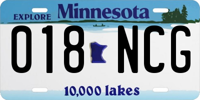 MN license plate 018NCG
