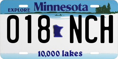 MN license plate 018NCH